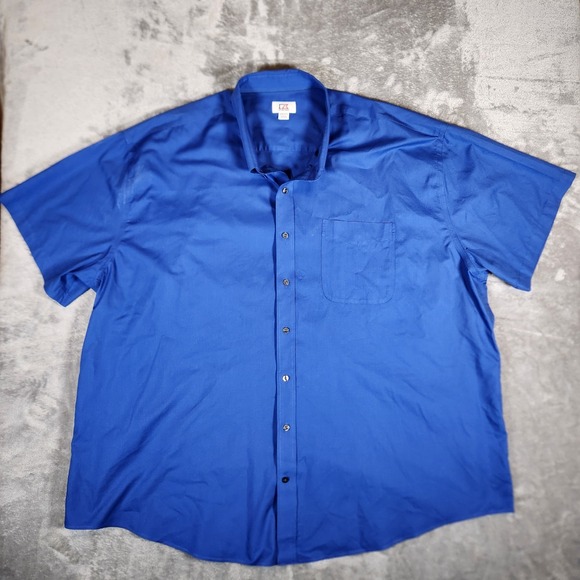 Cutter & Buck Dress Shirt Men's 5XB Blue Stretch Short Sleeve - Picture 1 of 15